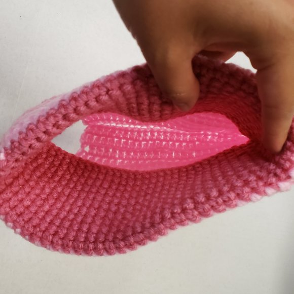 Girls Kids Pink Crochet Unique Handmade Hoodie with Mask | Facemask - Picture 5 of 7